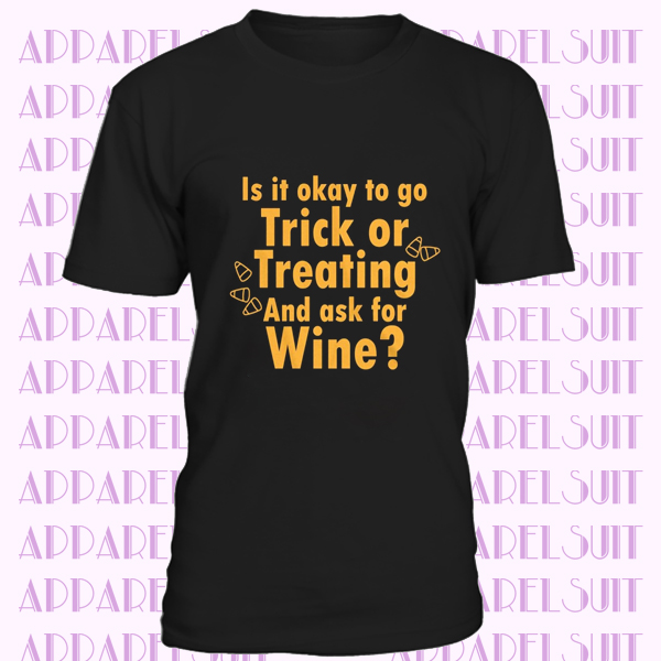 Adult Trick Or Treat T Shirt, Mens Drinking T Shirt, Funny Halloween Wine T-Shirt, Mens Halloween T Shirt, Mens Shirt, Funny Halloween Tee