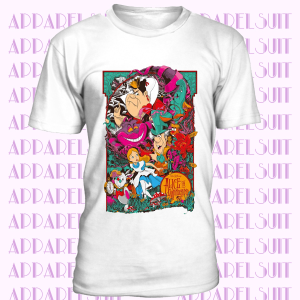 Alice in wonderland men top men t-shirt uk seller