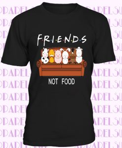 Animal Friends Not Food Funny Parody T Shirt Vegan Vegetarian No Meat Tee