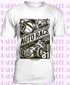 Auto race T Shirt DTG print High Quality Cotton car mechanic motor garage