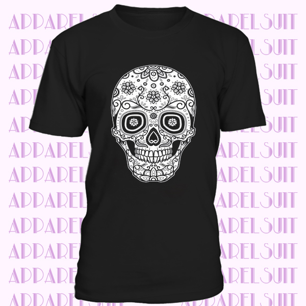 Big Skull Shirt, Sugar Skull T Shirt, Cinco De Mayo T Shirt, Skeleton TShirt, Mexico Shirt, Day Of The Dead, Mens Tshirt, Cool Mens Tshirt