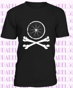 Bike wheel skull t-shirt Mountain Bike mtb Bicycle downhill tshirt