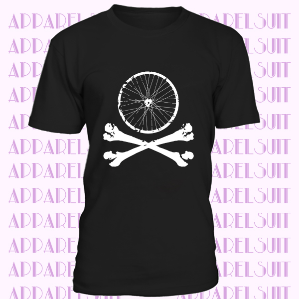 Bike wheel skull t-shirt Mountain Bike mtb Bicycle downhill tshirt