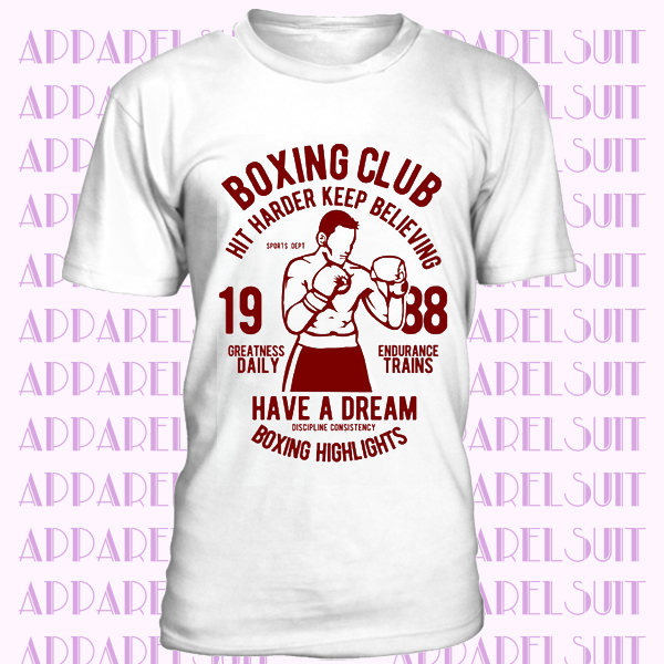 Boxing Club T-Shirt Mens boxers top gym training workout