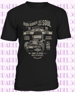 Burn rubber T Shirt DTG print High Quality Cotton car mechanic motor garage