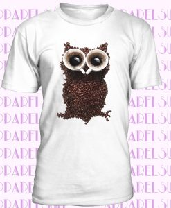 Coffee Owl T Shirt Top Animal Beans Robusta Arabica Hipster Geek Nerd Funny Gift