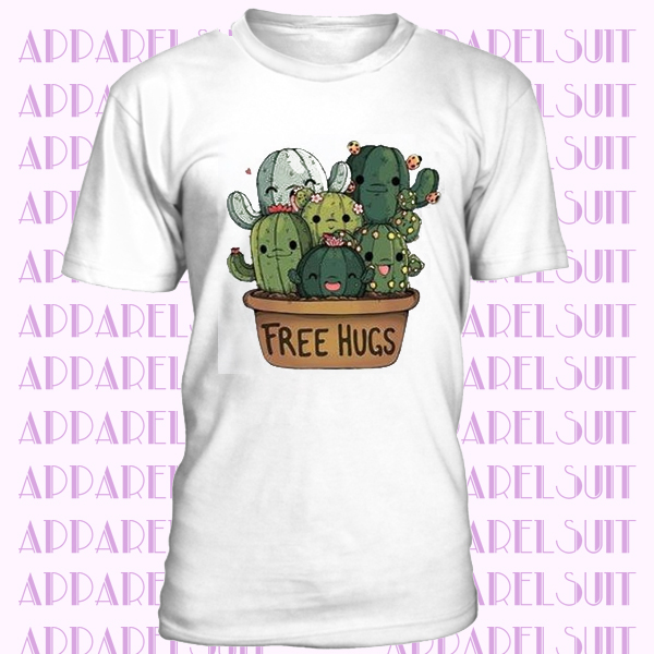 Cute Cactus Free Hugs T-shirt Print