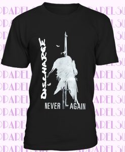 DISCHARGE NEVER AGAIN T-SHIRT S-5XL OFFICIAL MERCH british punk rock hardcore