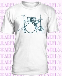 Drum Set tshirt Men's Shirts Music T-shirt Shirts for Drummer Graphic Tees Musician shirt Adult T Shirts Instrument Drumset