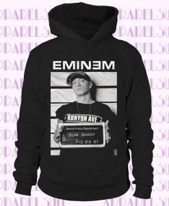 Eminem Arrest Mugshot Photo Slim Shady Rap Music Official Mens Black Hoodie