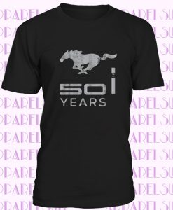 Ford Mustang 50 Years Silver Logo Men T-shirt