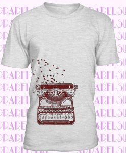 Freedom of Speech Women's T Shirt Vintage Typewriter Birds Writer's Gift Tee American