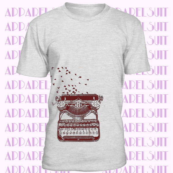 Freedom of Speech Women's T Shirt Vintage Typewriter Birds Writer's Gift Tee American