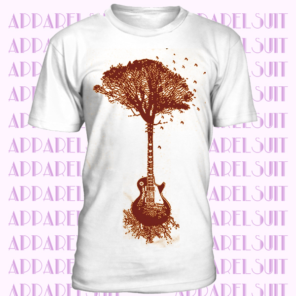 Guitar Tree Music mens T Shirt - Music T shirt - Guitar Tree Tee Shirt