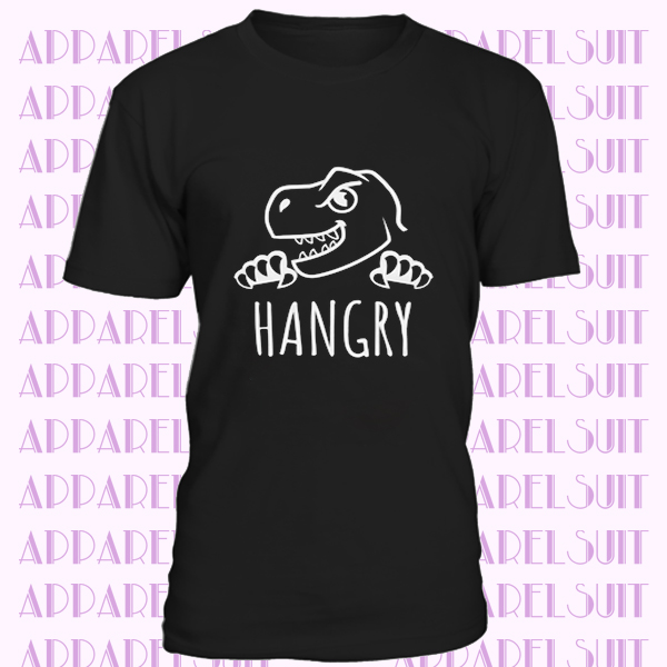 Hangry Shirt Hungry Dinosaur Foodie Gift for Women Men and Kids Short-Sleeve Unisex T-Shirt