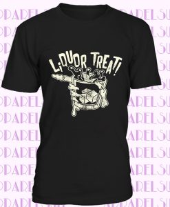 Liquor Treat Shirt, Mens Skeleton TShirt, Halloween Liquor T Shirt, Skeleton Costume, Halloween Costume, Men Halloween, Adult Trick or Treat