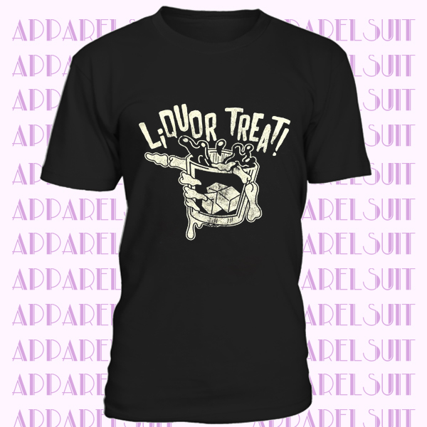 Liquor Treat Shirt, Mens Skeleton TShirt, Halloween Liquor T Shirt, Skeleton Costume, Halloween Costume, Men Halloween, Adult Trick or Treat