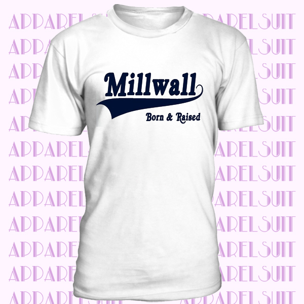 Millwall Born & Raised Retro Baseball Style T-Shirt - Football t shirt club