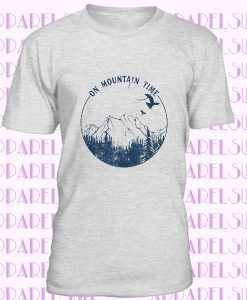 Mountains Shirt Woman, Camping Gift, Womens Hiking T Shirt, Happy Camper T shirt, Funny Camping Shirt For Women, On Mountain Time Shirt