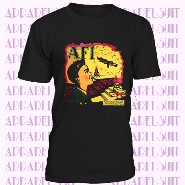 NEW rare - T shirt - AFI - Shut Your Mouth And Open Your Eyes - top black USAsz