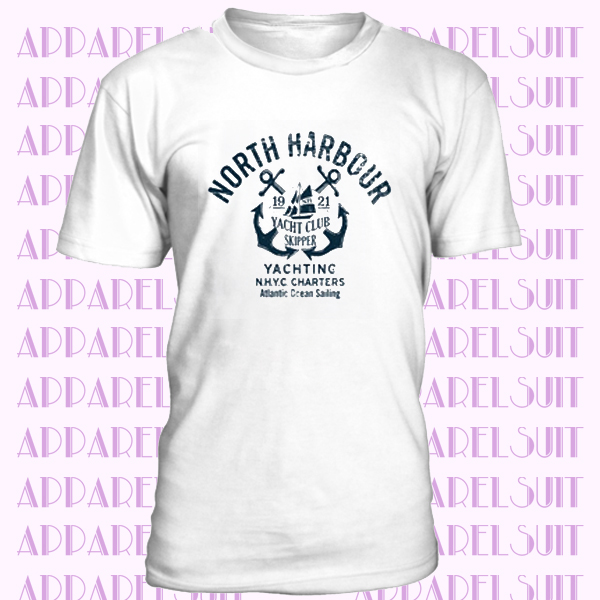 North Harbour Nautical T-Shirt, Modern Cool Tees for Men