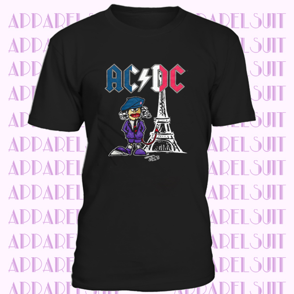 Official AC DC Paris Event 2015 T-Shirt Back In Black Album Rock Tour New Merch