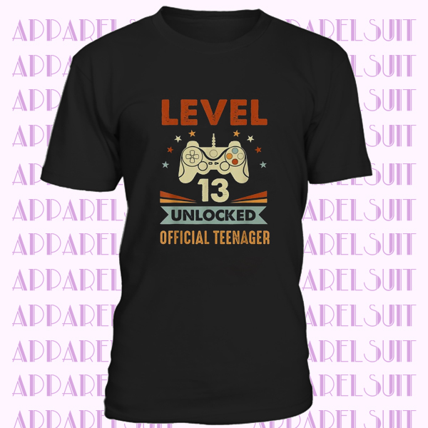 Official Teenager - 13th Birthday - 13th Birthday T-Shirt - Level 13 Unlocked - Halloween tee - trending shirt