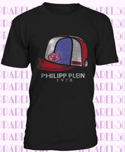 PHILIPP PLEIN Black Cap Beading Men Casual T-shirt