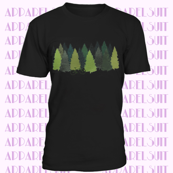 Pine Forest Mountain Bike T Shirt Men, Cycling jersey Bicycle tshirt Camping Shirt adventure t-shirt Tree tshirt Mens tee Bicycle gifts