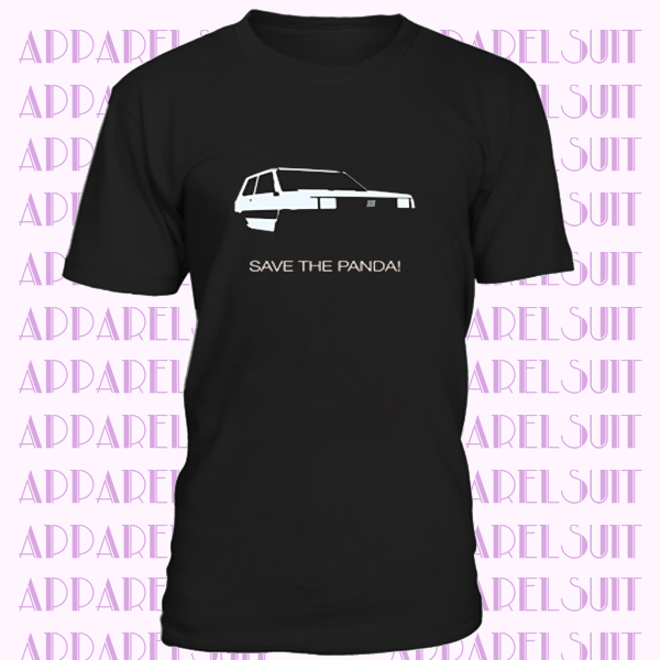 Save The Panda Old School Fiat Car Mens Printed T-Shirt