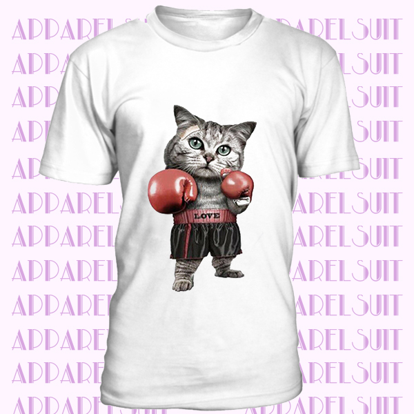 Summer Funny Cat Cartoon Print T-shirt Lot Men Short Sleeve Cotton Tee Tops New
