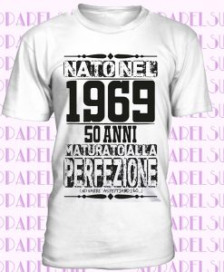 T-shirt 50 anni Uomo Compleanno 1969 Festa Simpatica Divertente Idea regalo Papà