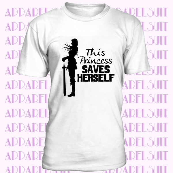 T-shirt This Princess Saves Herself Women's White