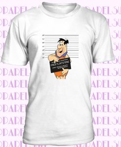 The Flintstones Fred Flintstone Mugshot Cartoon Men Women Unisex T-shirt 701