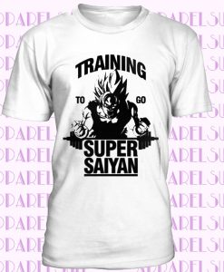 Training To Go Super Saiyan T Shirt Gym Goku Dragon Ball Z GT Crossfit Workout