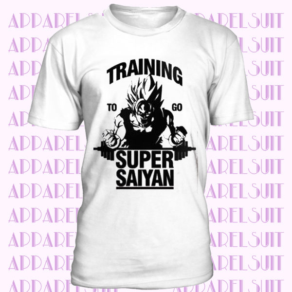 Training To Go Super Saiyan T Shirt Gym Goku Dragon Ball Z GT Crossfit Workout