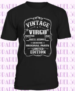 Unisex Adult Virgo Birthday T-Shirt,Vintage Virgo Perfection Logic,Astrology and Zodiac Birthday Shirts