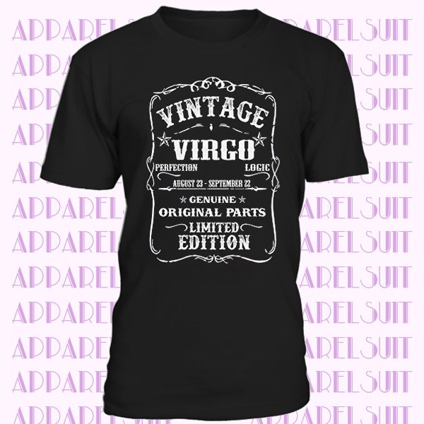 Unisex Adult Virgo Birthday T-Shirt,Vintage Virgo Perfection Logic,Astrology and Zodiac Birthday Shirts