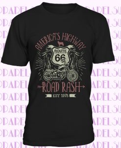 highway 66 T-Shirt Mens Biker motorcycle rider usa