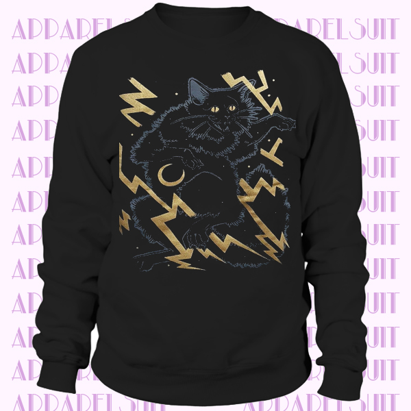 lightning cat - hoodie- sweetshirt