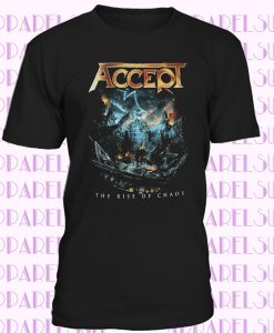 ACCEPT THE RISE OF CHAOS BLACK T SHIRT HEAVY METAL UDO SAXON SCORPIONS KROKUS