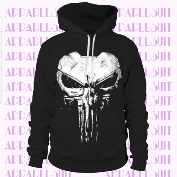 Activewear Punisher Skull Hooded Sweater Running Autumn Sweatshirts Hoodies Tops