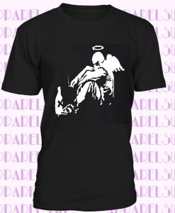 BANKSY Drunken Angel T-Shirt Tumblr Street art instagram cool Mens gift tee