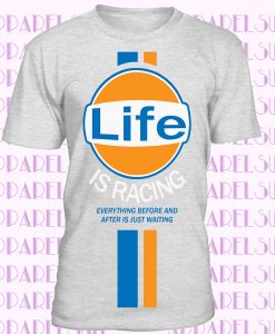 Batch1 'LIFE IS RACING' Mens T-Shirt - Steve McQueen Vintage Retro Fashion Print