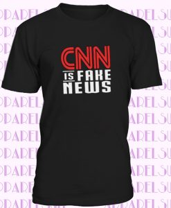 Cnn Is Fake News Print Tshirt Black White O-Neck Short Sleeve T-Shirt For Men