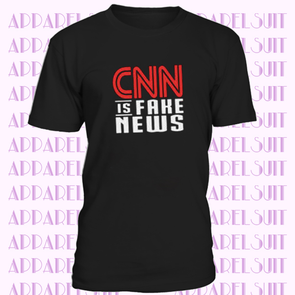 Cnn Is Fake News Print Tshirt Black White O-Neck Short Sleeve T-Shirt For Men