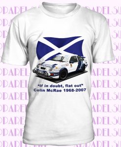 Colin McRae Ford Sierra Cosworth Rally WRC T-Shirt White or Gray Soft Cotton