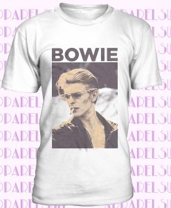 David Bowie T Shirt Smoking Official White Mens Tee NEW Classic Rock Unisex