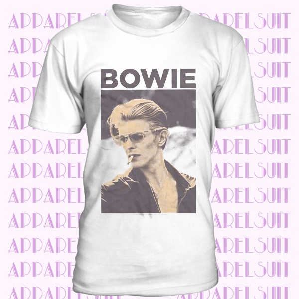 David Bowie T Shirt Smoking Official White Mens Tee NEW Classic Rock Unisex