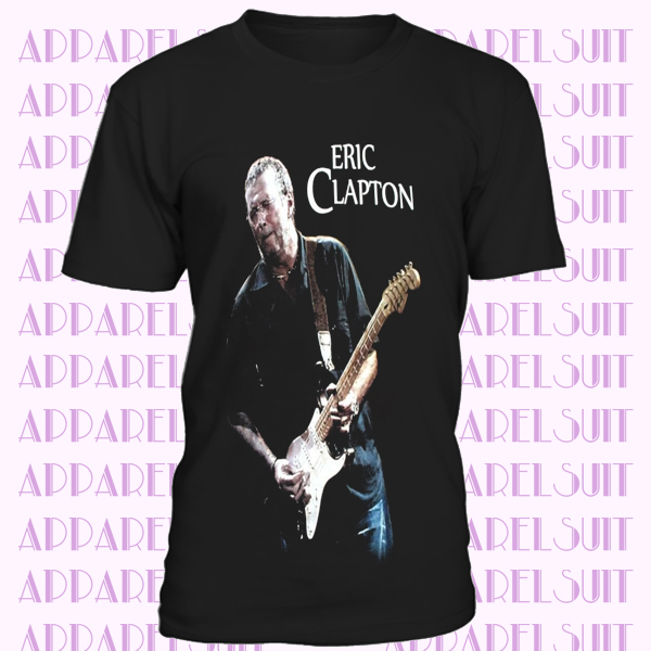 ERIC CLAPTON THE YARDBIRDS CREAM GIBSON GUITAR JOHN MAYALL NEW BLACK T-SHIRT